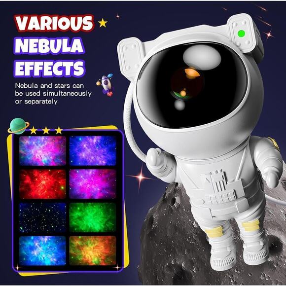 Astronaut Star Galaxy Projector Space Night Light Nebula Ceiling Timer Remote - Picture 9 of 14